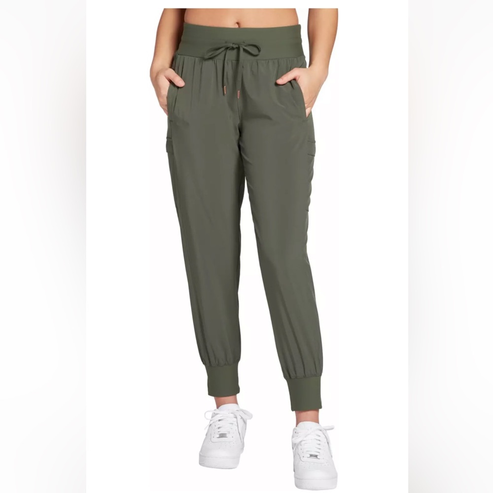 Calia Women's Olive Green Journey Cargo Pocket Jogger Pants Sz L